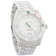  Shop Authentic Gucci Dive Quartz White Dial Silver Steel Strap Watch For Men - YA136336 - Luxxuri