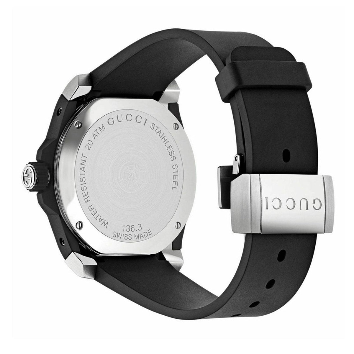  Shop Authentic Gucci Dive Tiger Black Dial Black Rubber Strap Watch For Men - YA136318 - Luxxuri