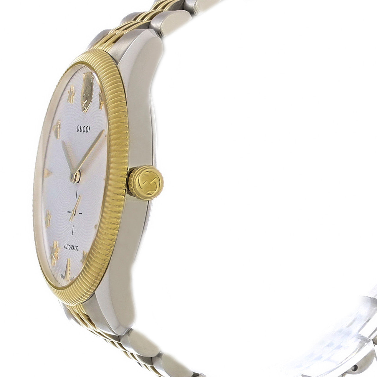  Shop Authentic Gucci G Timeless Automatic White Dial Two Tone Steel Strap Watch for Men - YA126356 - Luxxuri