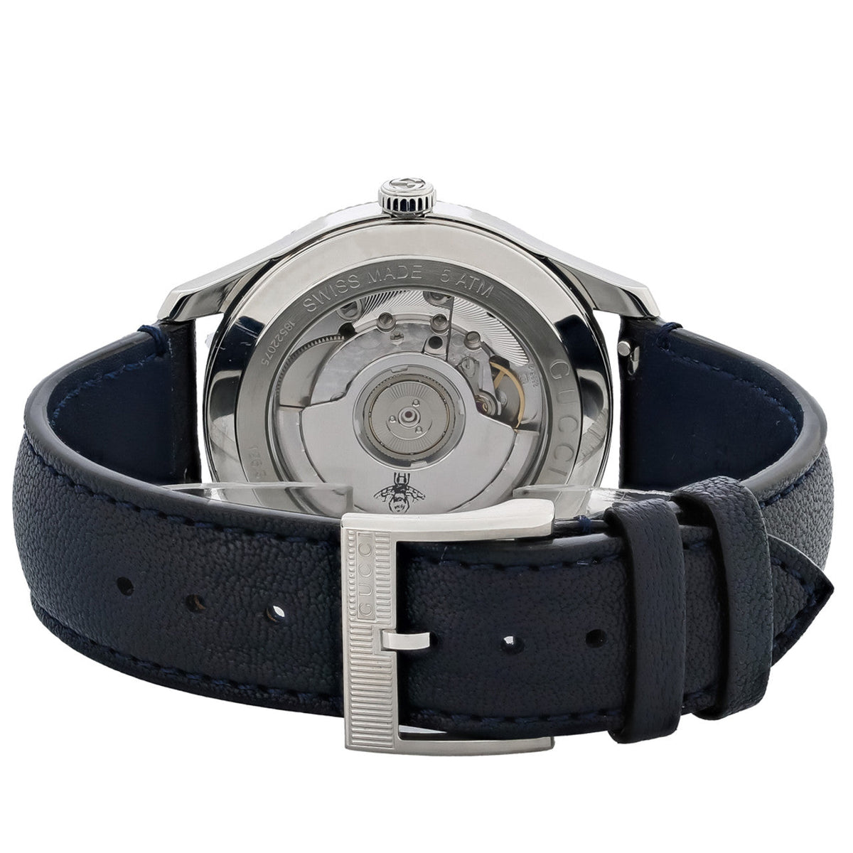  Shop Authentic Gucci G Timeless Automatic Blue Dial Black Leather Strap Watch For Men - YA126347 - Luxxuri