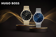  Shop Authentic Hugo Boss Horizon Quartz Black Dial Gold Mesh Bracelet Watch For Men - 1513735 - Luxxuri
