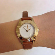  Shop Authentic Marc Jacobs Mini Blade White Dial Brown Leather Strap Watch for Women - MBM1219 - Luxxuri