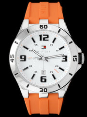  Shop Authentic Tommy Hilfiger Analog White Dial Orange Rubber Strap Watch for Men - 1791063 - Luxxuri