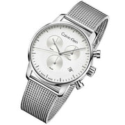  Shop Authentic Calvin Klein City Chronograph White Dial Silver Mesh Bracelet Watch for Men - K2G27126 - Luxxuri