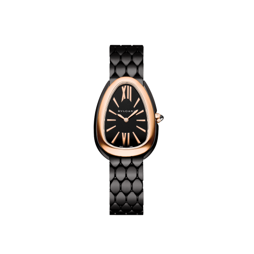  Shop Authentic Bvlgari Serpenti Seduttori Black Dial Black Steel Strap Watch for Women - SERPENTI103704 - Luxxuri
