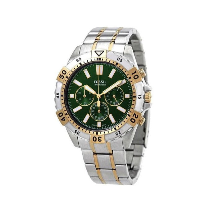 Shop Authentic Fossil Garrett Chronograph Green Dial Two Tone Steel Strap Watch for Men - FS5622 - Luxxuri