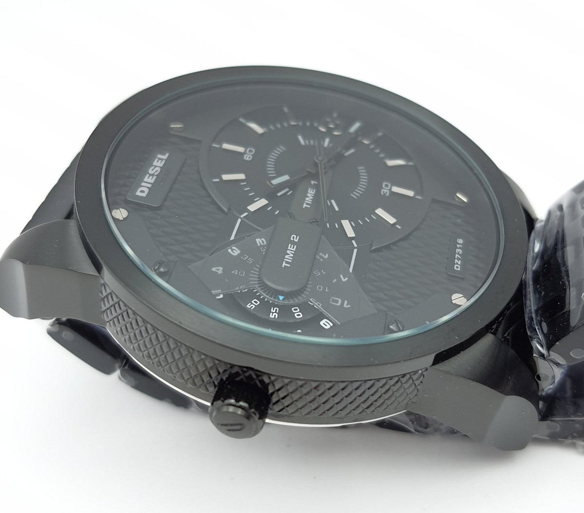  Shop Authentic Diesel Mini Daddy Dual Time Black Dial Black Stainless Steel Strap Watch For Men - DZ7316 - Luxxuri