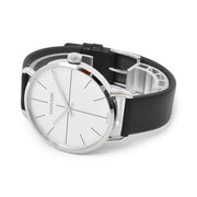  Shop Authentic Calvin Klein Even Silver Dial Black Leather Strap Watch for Men - K7B211CY - Luxxuri