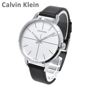  Shop Authentic Calvin Klein Evan White Dial Black Leather Strap Watch for Women - K7B231CY - Luxxuri