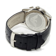  Shop Authentic Emporio Armani Valente Chronograph Black Dial Black Leather Strap Watch For Men - AR1633 - Luxxuri
