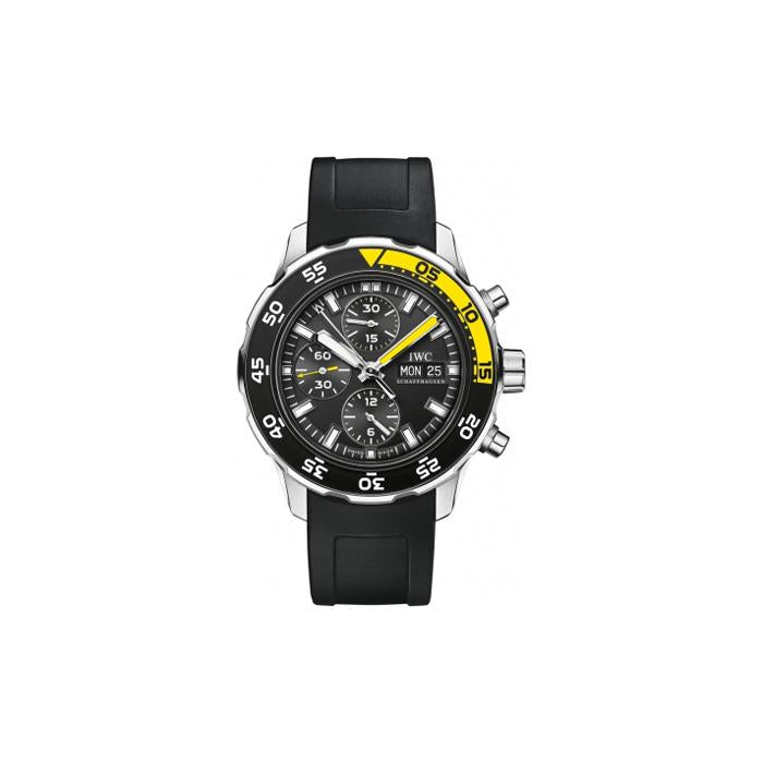  Shop Authentic IWC Aquatimer Automatic Chronograph Black Dial Black Rubber Strap Watch for Men - IW376709 - Luxxuri