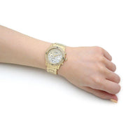  Shop Authentic Guess Confetti Diamonds Silver Dial Gold Steel Strap Watch for Women - W0774L5 - Luxxuri