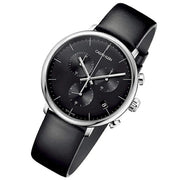  Shop Authentic Calvin Klein High Noon Chronograph Black Dial Black Leather Strap Watch for Men - K8M271C1 - Luxxuri