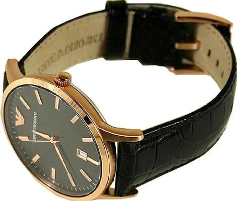  Shop Authentic Emporio Armani Renato Quartz Black Dial Black Leather Strap Watch For Men - AR2425 - Luxxuri