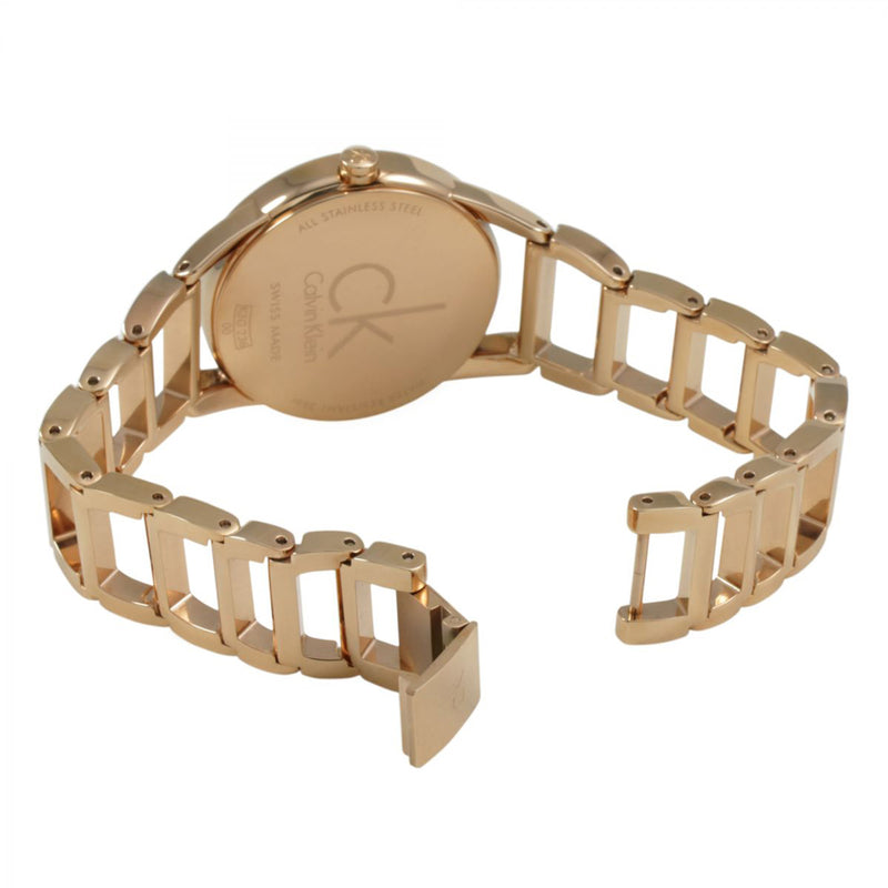  Shop Authentic Calvin Klein Stately White Dial Rose Gold Steel Strap Watch for Women - K3G23626 - Luxxuri