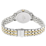 Coach Delancey Mother of Pearl White Dial Two Tone Steel Strap Watch for Women - 14502480