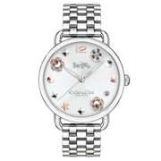 Coach Delancey White Dial Silver Steel Strap Watch for Women - 14502810
