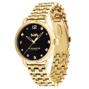 Coach Delancey Black Dial Gold Stainless Steel Strap Watch For Women - 14502813