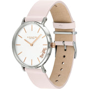 Coach Perry White Dial Pink Leather Strap Watch for Women - 14503118