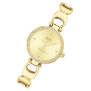 Coach Park Diamonds Gold Dial Gold Steel Strap Watch for Women - 14503171