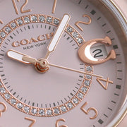 Coach Preston Pink Dial Pink Steel Strap Watch for Women - 14503463
