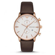  Shop Authentic Emporio Armani Retro Quartz White Dial Brown Leather Strap Watch For Men - AR1936 - Luxxuri