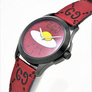  Shop Authentic Gucci G Timeless Ghost Red Dial Red Leather Strap Watch For Men - YA1264023 - Luxxuri