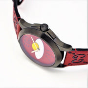  Shop Authentic Gucci G Timeless Ghost Red Dial Red Leather Strap Watch For Men - YA1264023 - Luxxuri