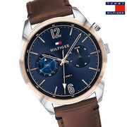  Shop Authentic Tommy Hilfiger Deacan Blue Dial Brown Leather Strap Watch for Men - 1791549 - Luxxuri