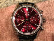  Shop Authentic Tag Heuer Carrera Automatic Chronograph Red Dial Black Leather Strap Watch for Men - CBK221G.FC6479 - Luxxuri
