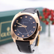  Shop Authentic Gucci GG2570 Quartz Black Dial Black Leather Strap Watch For Women - YA142407 - Luxxuri
