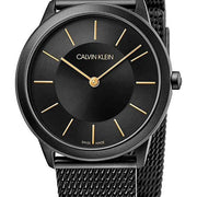  Shop Authentic Calvin Klein Minimal Black Dial Black Steel Strap Watch For Men - K3M524Z1 - Luxxuri