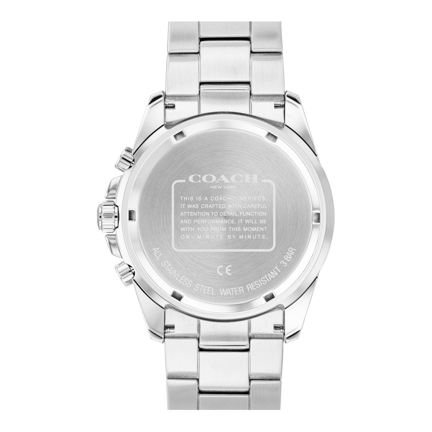 Coach Kent Black Dial Silver Steel Strap Watch for Men - 14602556