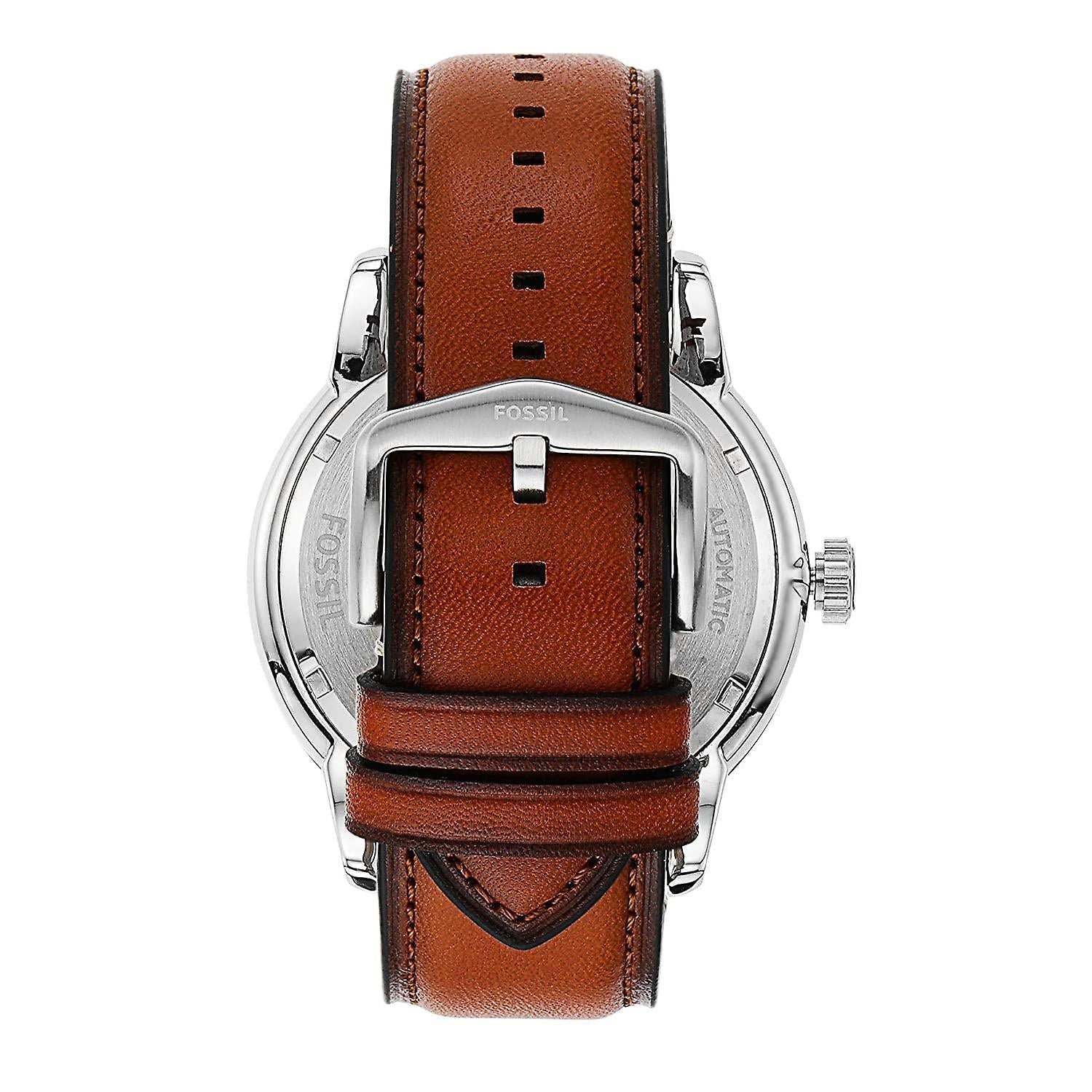  Shop Authentic Fossil Townsman Automatic Skeleton Blue Dial Brown Leather Strap Watch for Men - ME3154 - Luxxuri