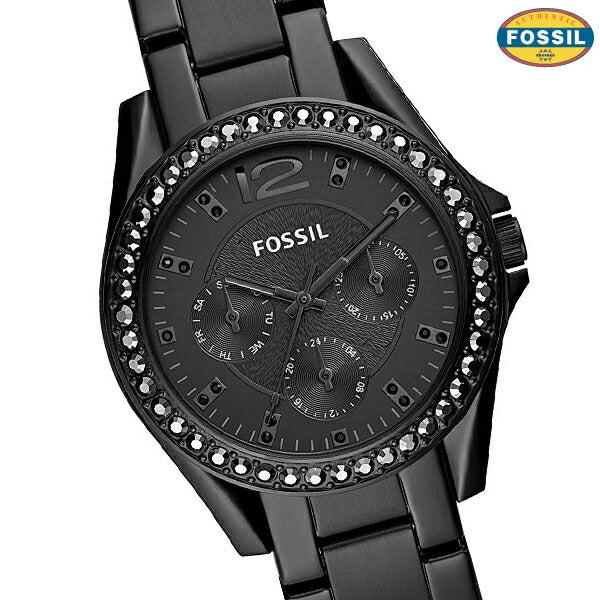  Shop Authentic Fossil Riley Multifunction Black Dial Black Steel Strap Watch for Women - ES4519 - Luxxuri