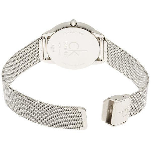  Shop Authentic Calvin Klein Minimalist Black Dial Silver Mesh Bracelet Watch for Men - K3M2112X - Luxxuri
