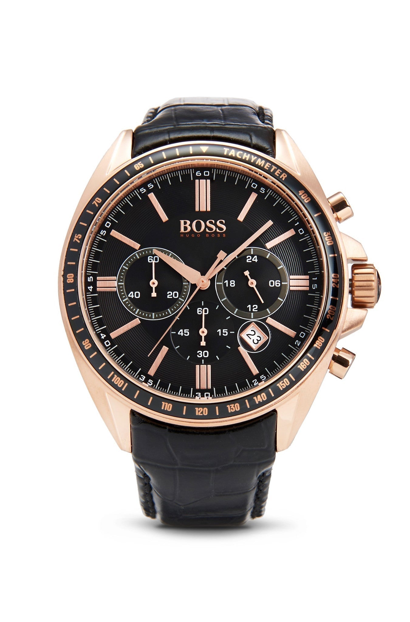  Shop Authentic Hugo Boss Driver Black Dial Black Leather Strap Watch for Men - 1513092 - Luxxuri