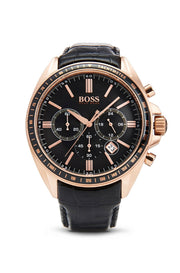  Shop Authentic Hugo Boss Driver Black Dial Black Leather Strap Watch for Men - 1513092 - Luxxuri