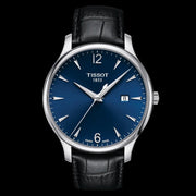  Shop Authentic Tissot T Classic Tradition Blue Dial Black Leather Strap Watch For Men - T063.610.16.047.00 - Luxxuri