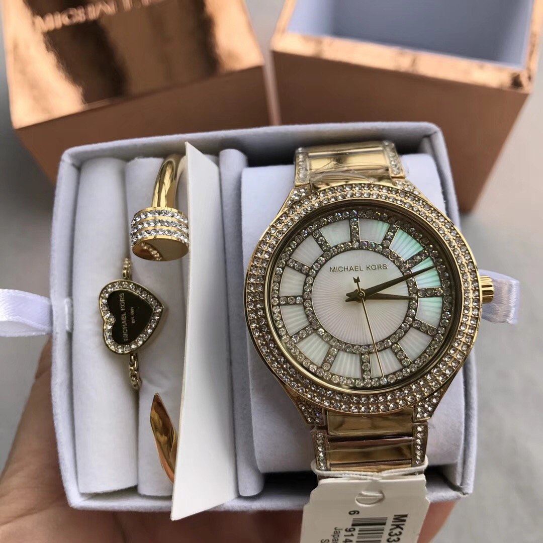  Shop Authentic Michael Kors Kerry Mother of Pearl Dial Gold Steel Strap Watch for Women - MK3312 - Luxxuri