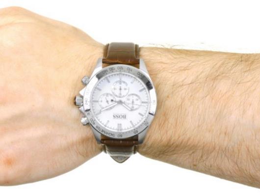 Shop Authentic Hugo Boss Ikon White Dial Brown Leather Strap Watch for Men - 1513175 - Luxxuri