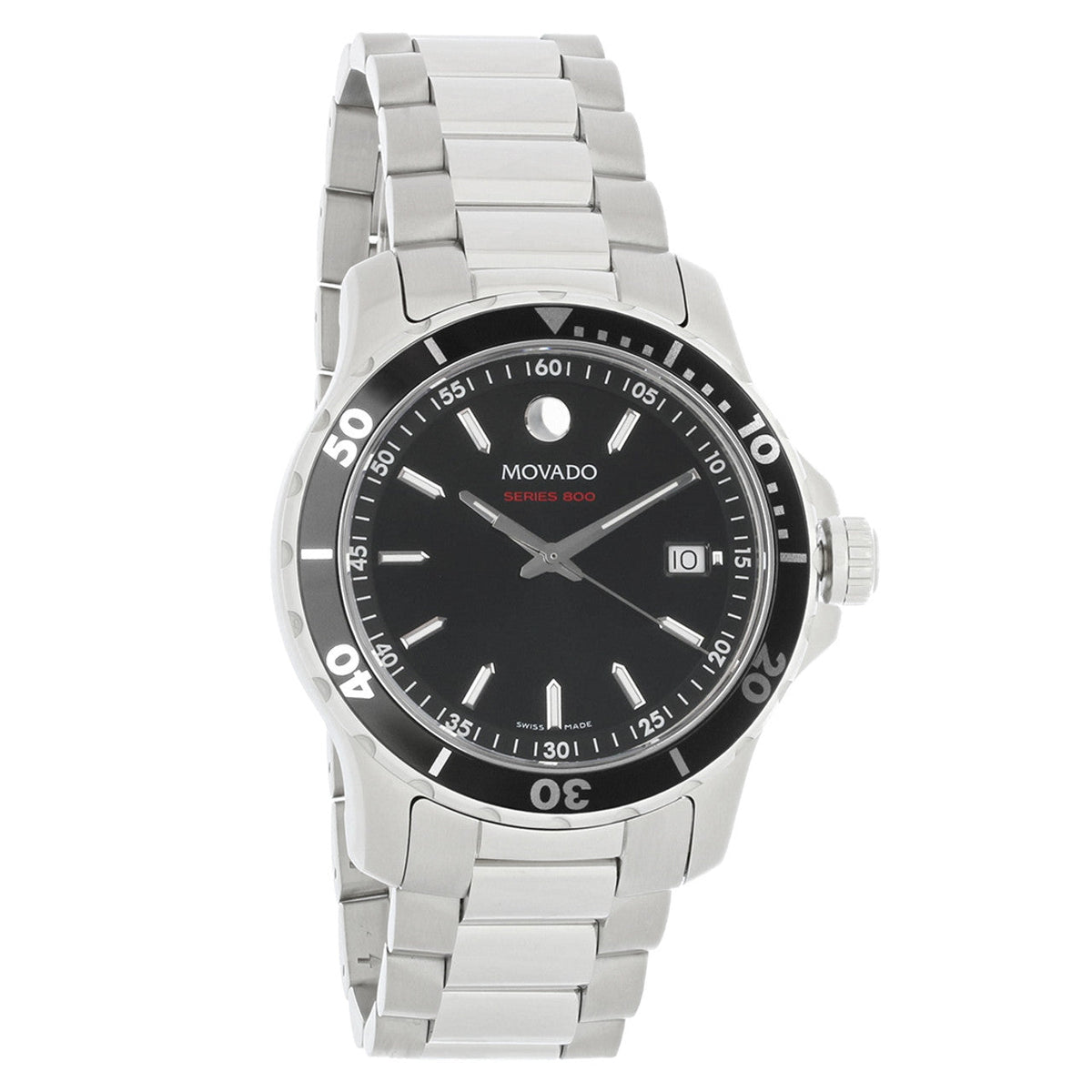  Shop Authentic Movado Series 800 Black Dial Silver Steel Strap Watch For Men - 2600135 - Luxxuri