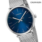  Shop Authentic Calvin Klein High Noon Quartz Blue Dial Silver Mesh Bracelet Watch for Men - K8M2112N - Luxxuri