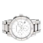  Shop Authentic Burberry City Chronograph White Dial Silver Steel Strap Watch For Women - BU9700 - Luxxuri