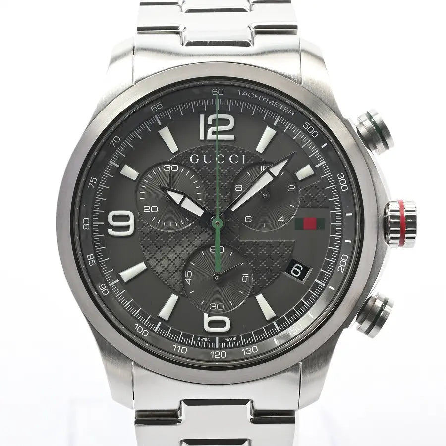  Shop Authentic Gucci G Timeless Chronograph Grey Dial Silver Steel Strap Watch For Men -  YA126238 - Luxxuri