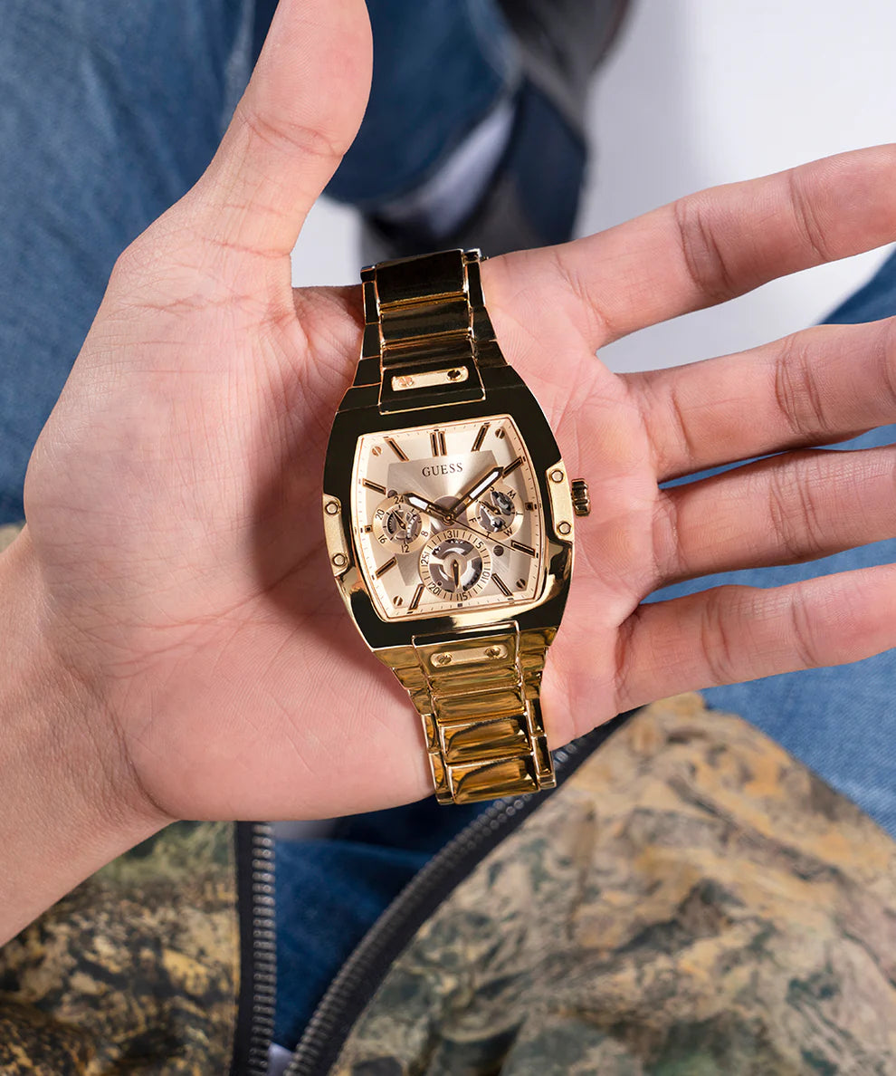  Shop Authentic Guess Phoenix Multi Function Gold Dial Gold Steel Strap Watch for Men - GW0456G2 - Luxxuri
