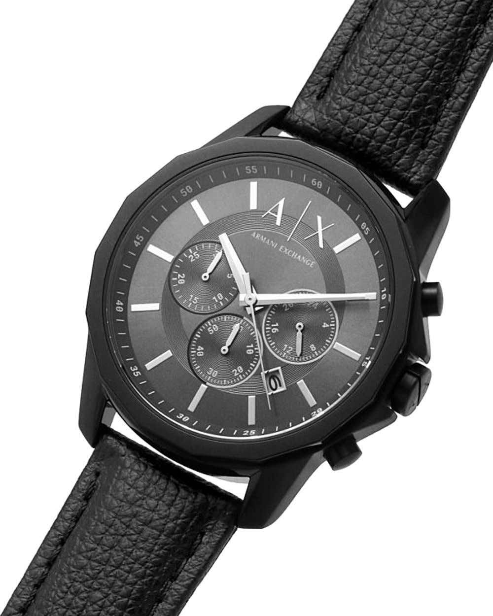  Shop Authentic Armani Exchange Banks Chronograph Black Dial Black Leather Strap Watch For Men - AX1724 - Luxxuri
