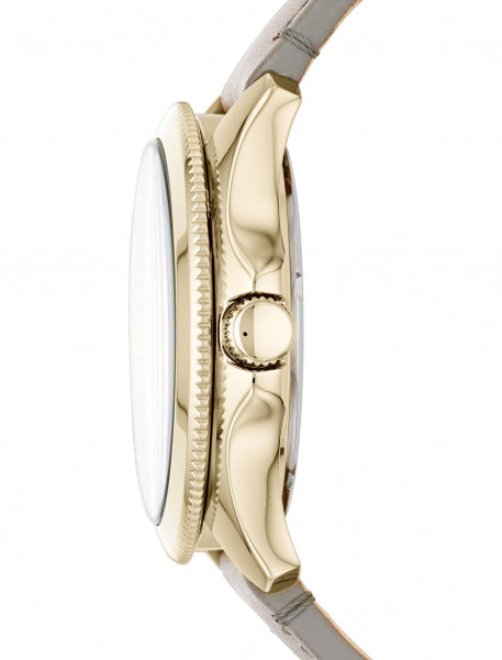  Shop Authentic Fossil Cecile Champagne Dial Grey Leather Strap Watch for Women - AM4529 - Luxxuri