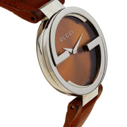 Shop Authentic Gucci Interlocking G Quartz Orange Dial Orange Leather Strap Watch For Women - YA133316 - Luxxuri