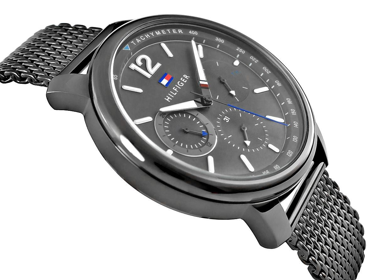  Shop Authentic Tommy Hilfiger London Chronograph Grey Dial Grey Mesh Bracelet Watch for Men - 1791530 - Luxxuri